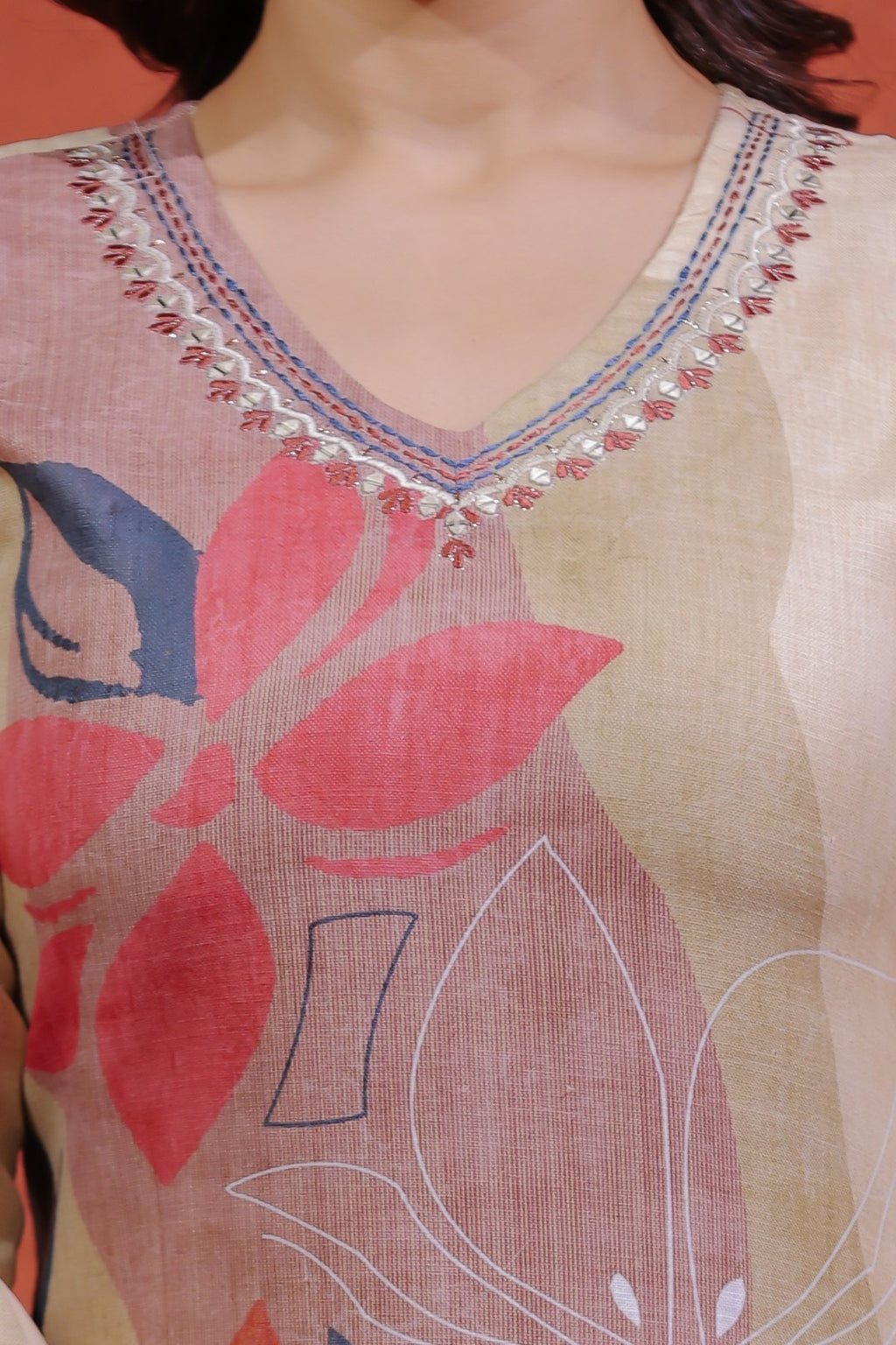 Multicolor Slub Cotton Digital Printed Co-ord Set