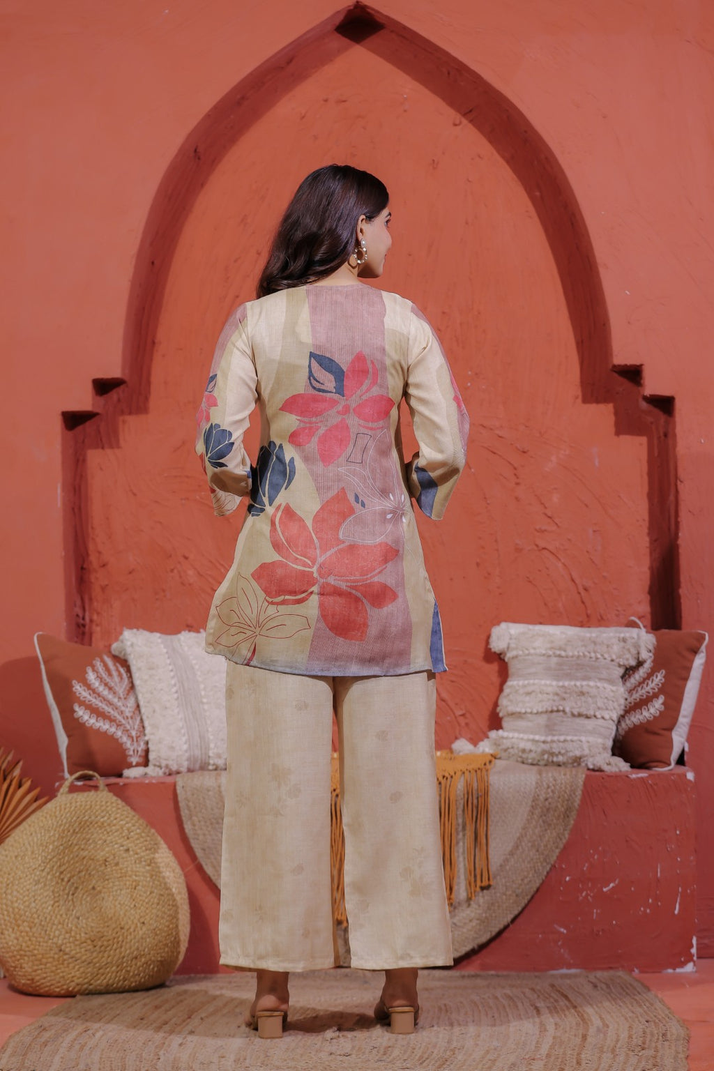 Multicolor Slub Cotton Digital Printed Co-ord Set