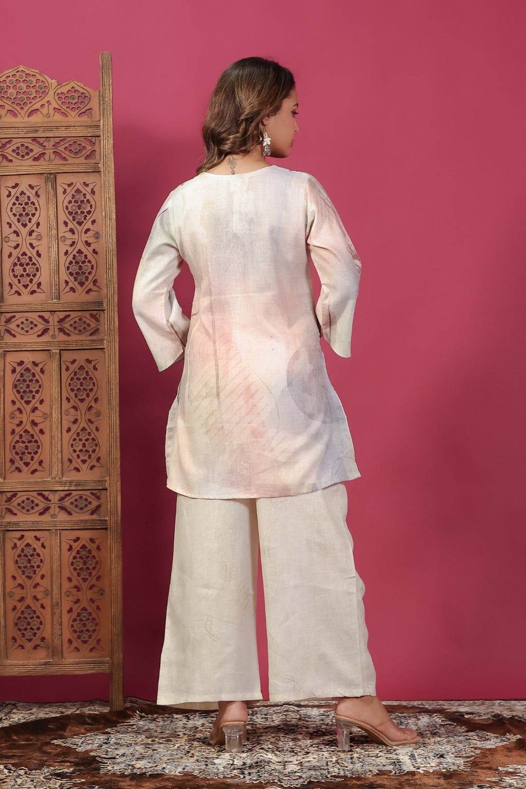 Multicolor Slub Cotton Digital Printed Co-ord Set