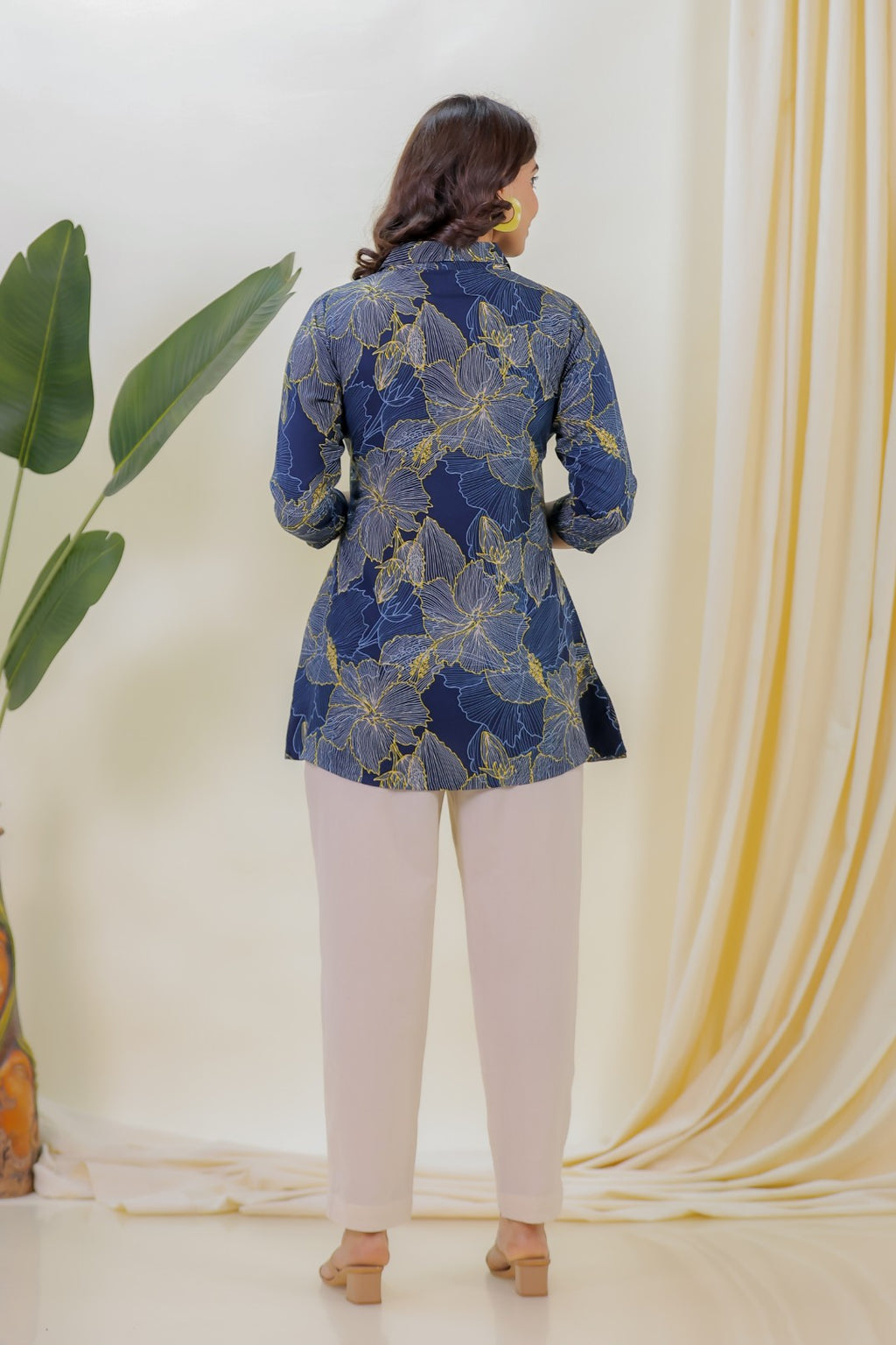 Blue Rayon Printed Top