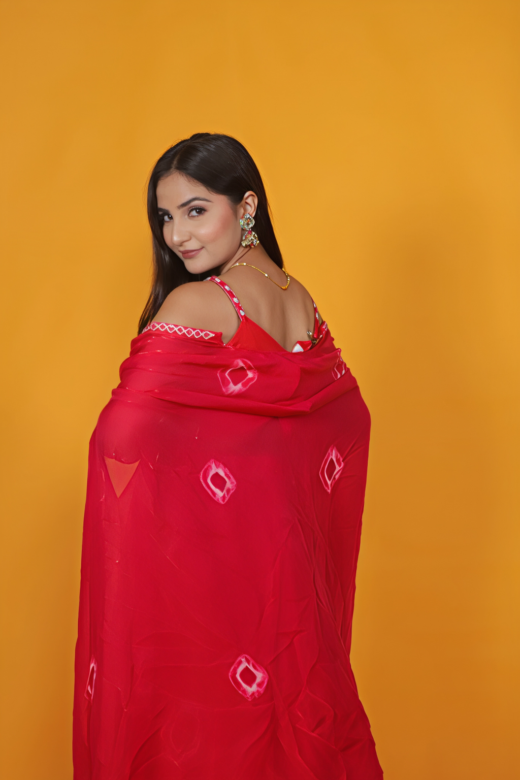 Rani Pink Silk Handwork Blouse with Printed Sharara & Shrug