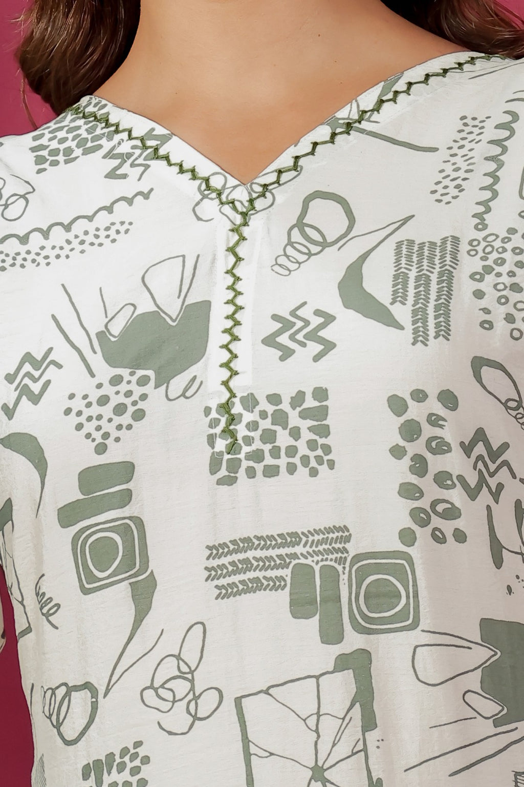 Off White Muslin Printed Co-ord Set